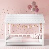 Molly White Kids House Bed with Scalloped Roof