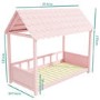 Molly Pink House Bed with Scalloped Roof
