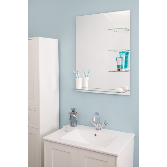 Croydex Bampton Bathroom Mirror with Shelf - 600 x 800mm