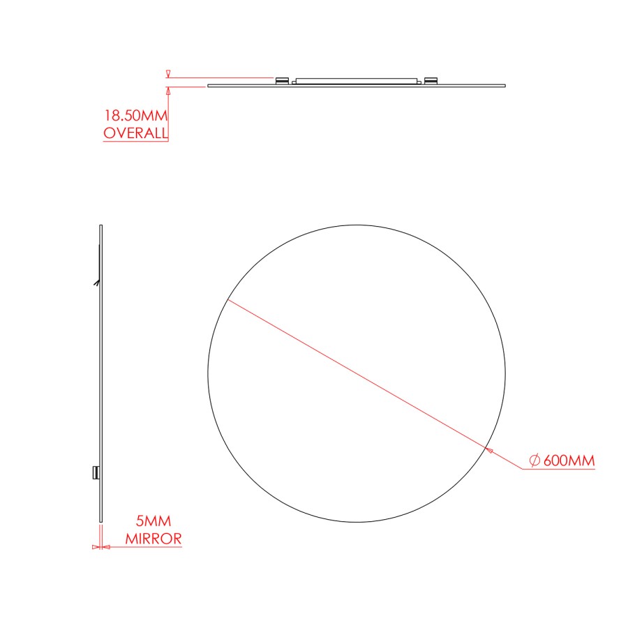 Round Hang N Lock Bathroom Mirror 600mm - Croydex
