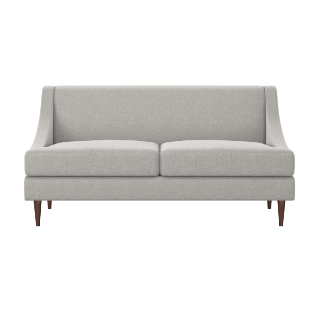 Armless 2 Seater Sofa in Woven Grey Fabric - Maia