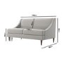 Armless 2 Seater Sofa in Woven Grey Fabric - Maia