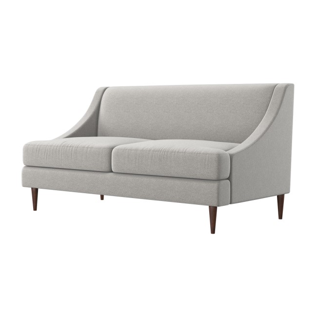 Armless 2 Seater Sofa in Woven Grey Fabric - Maia