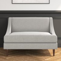 Grey Fabric Armless Loveseat - Maia Grey Fabric Armless Loveseat - Maia