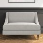 Grey Fabric Armless Loveseat - Maia