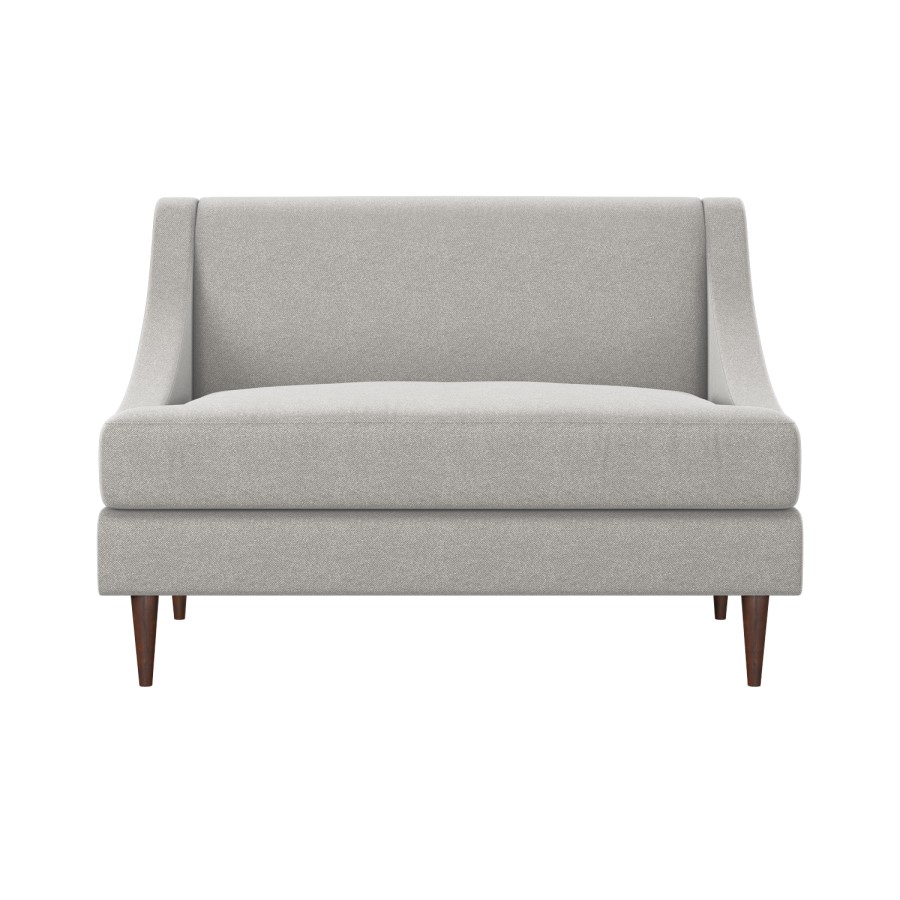 Grey Fabric Armless Loveseat - Maia