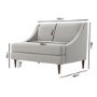 Grey Fabric Armless Loveseat - Maia