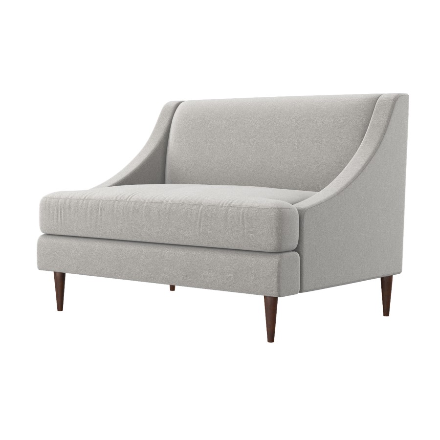 Grey Fabric Armless Loveseat - Maia