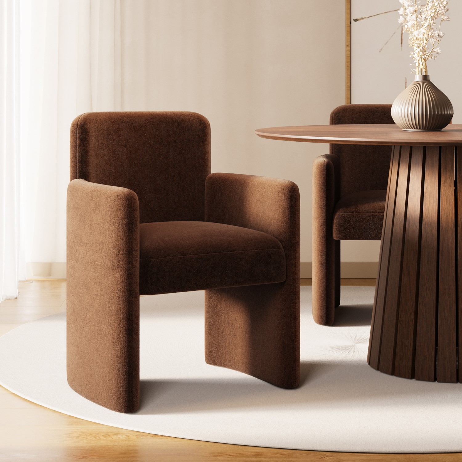 Rust Upholstered Dining Chair - Mae - Furniture123