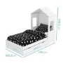 Milo House Bed in White with Pull Out Storage Drawer
