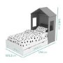 Milo House Bed in Grey & White with Pull Out Storage Drawer