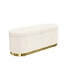 GRADE A1 - Large Cream Boucle Fabric Footstool with Ottoman Storage - Monroe