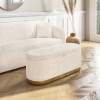 GRADE A1 - Large Cream Boucle Fabric Footstool with Ottoman Storage - Monroe