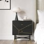 Black and Gold 2 Drawer Bedside Table - Monet
