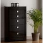 World Furniture Modena Black High Gloss 5 Drawer Chest
