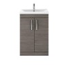 Hudson Reed Grey 2 Door Bathroom Vanity Unit &amp; Basin - W600mm