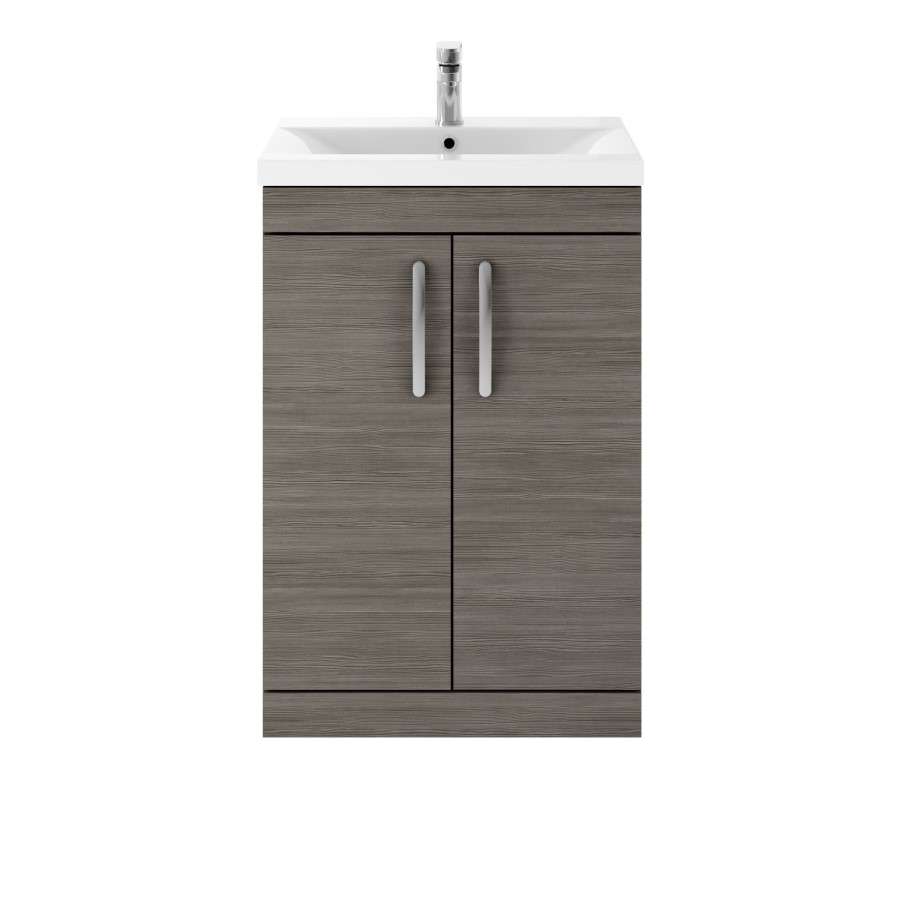 Hudson Reed Grey 2 Door Bathroom Vanity Unit & Basin - W600mm