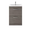Hudson Reed Grey 2 Drawer Bathroom Vanity Unit &amp; Basin