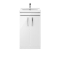 Hudson Reed White 2 Door Bathroom Vanity Unit & basin - W500mm