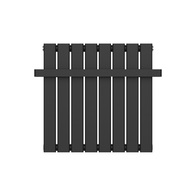 Black Horizontal Single Panel Radiator with Heated Towel Bar 600 x 604mm - Mojave