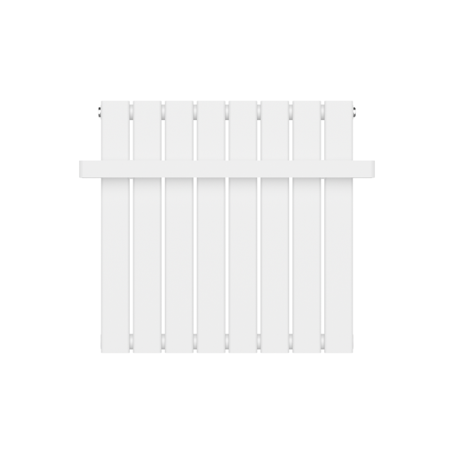 White Horizontal Single Panel Radiator with Heated Towel Bar 600 x 604mm - Mojave