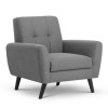 Grey Woven Fabric Armchair - Monza