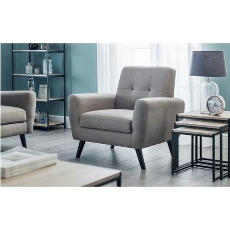 Grey Woven Fabric Armchair - Monza