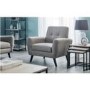 Grey Woven Fabric Armchair - Monza