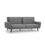 3 Seater Click-Clack Sofa Bed in Grey Woven Fabric - Monza