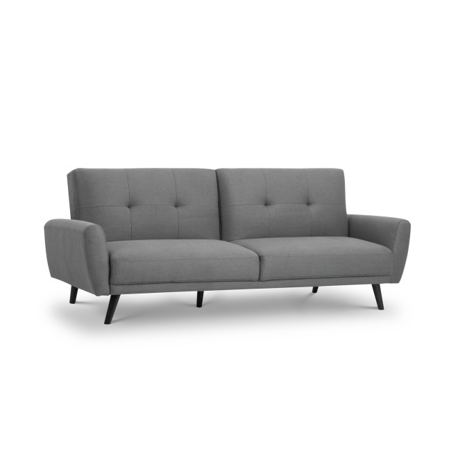 3 Seater Click-Clack Sofa Bed in Grey Woven Fabric - Monza