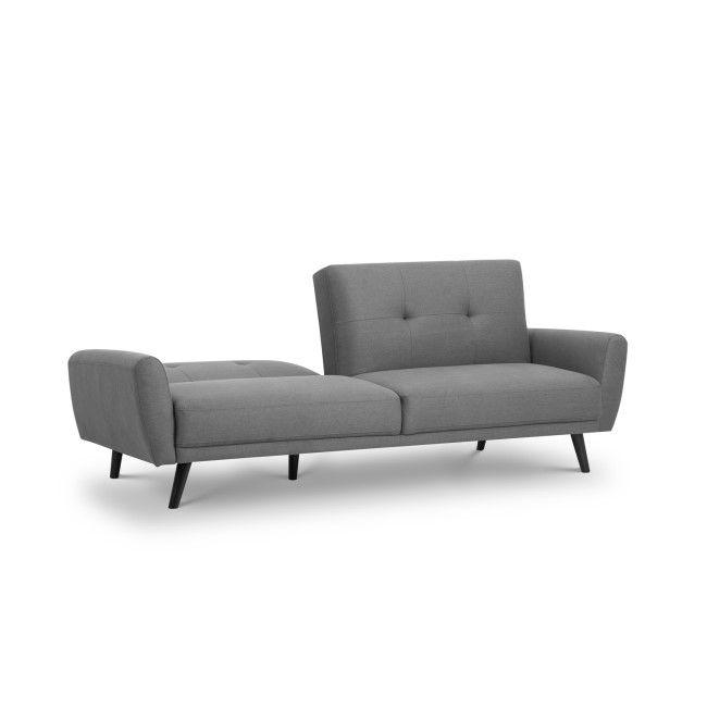 3 Seater Click-Clack Sofa Bed in Grey Woven Fabric - Monza