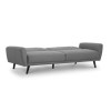 3 Seater Click-Clack Sofa Bed in Grey Woven Fabric - Monza