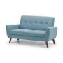 Light Blue 2 Seater Woven Fabric Sofa - Monza