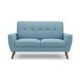 Light Blue 2 Seater Woven Fabric Sofa - Monza