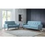 Light Blue 2 Seater Woven Fabric Sofa - Monza