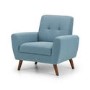 Blue Fabric Armchair with Wooden Legs - Monza - Julian Bowen