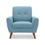 Blue Fabric Armchair with Wooden Legs - Monza - Julian Bowen