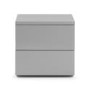 Grey High Gloss 2 Drawer Bedside Table - Monaco - Julian Bowen