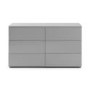 Wide Grey High Gloss Chest of 6 Drawers - Monaco - Julian Bowen 