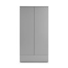 GRADE A1 - Julian Bowen Monaco 2 Door 1 Drawer Wardrobe in Grey High Gloss