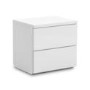 GRADE A1 - Julian Bowen Monaco 2 Drawer Bedside Table in White High Gloss