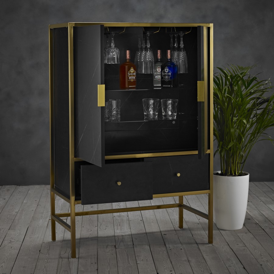 Monaco Drinks Cabinet Black