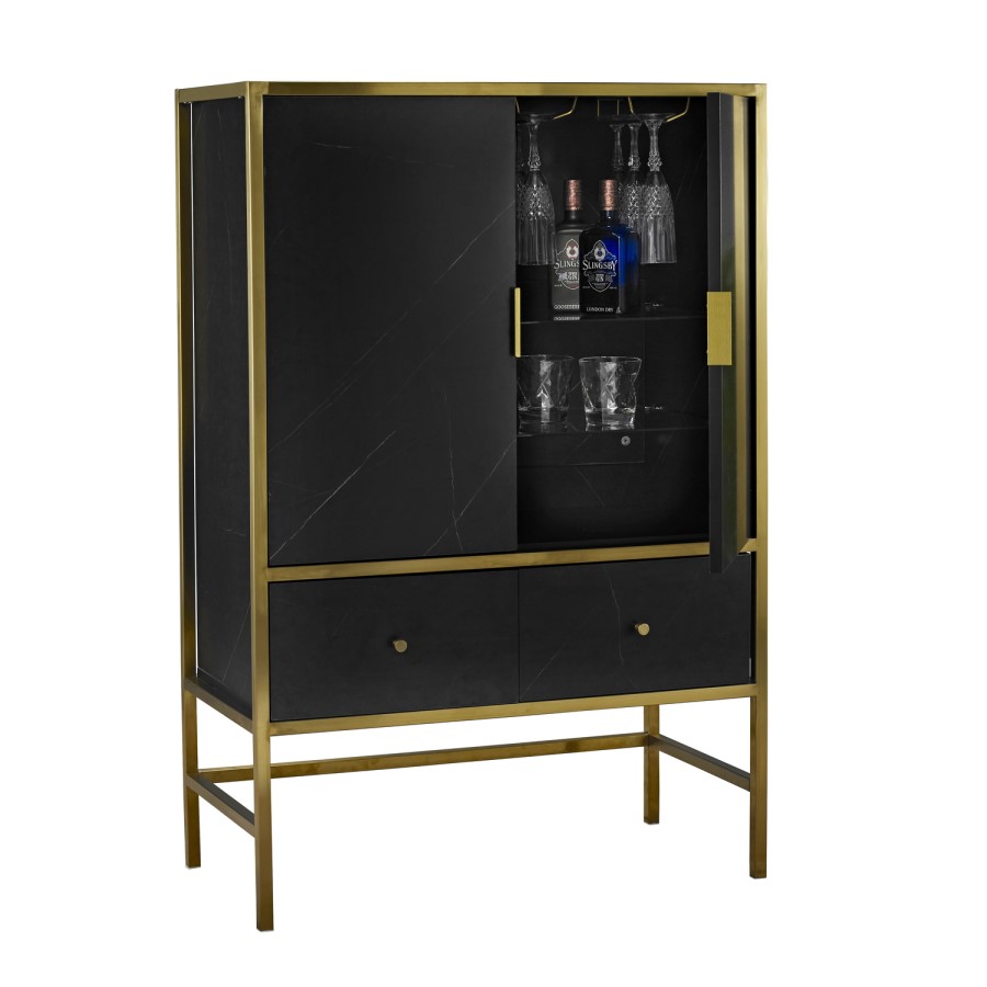 Monaco Drinks Cabinet Black