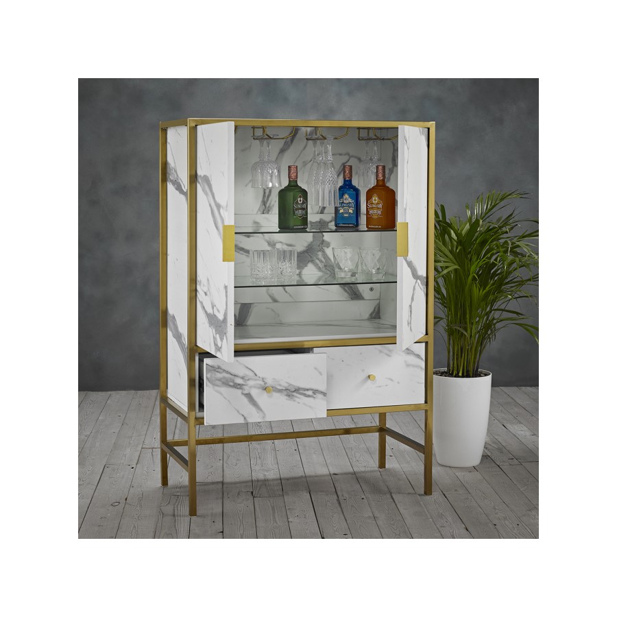 Monaco Drinks Cabinet White