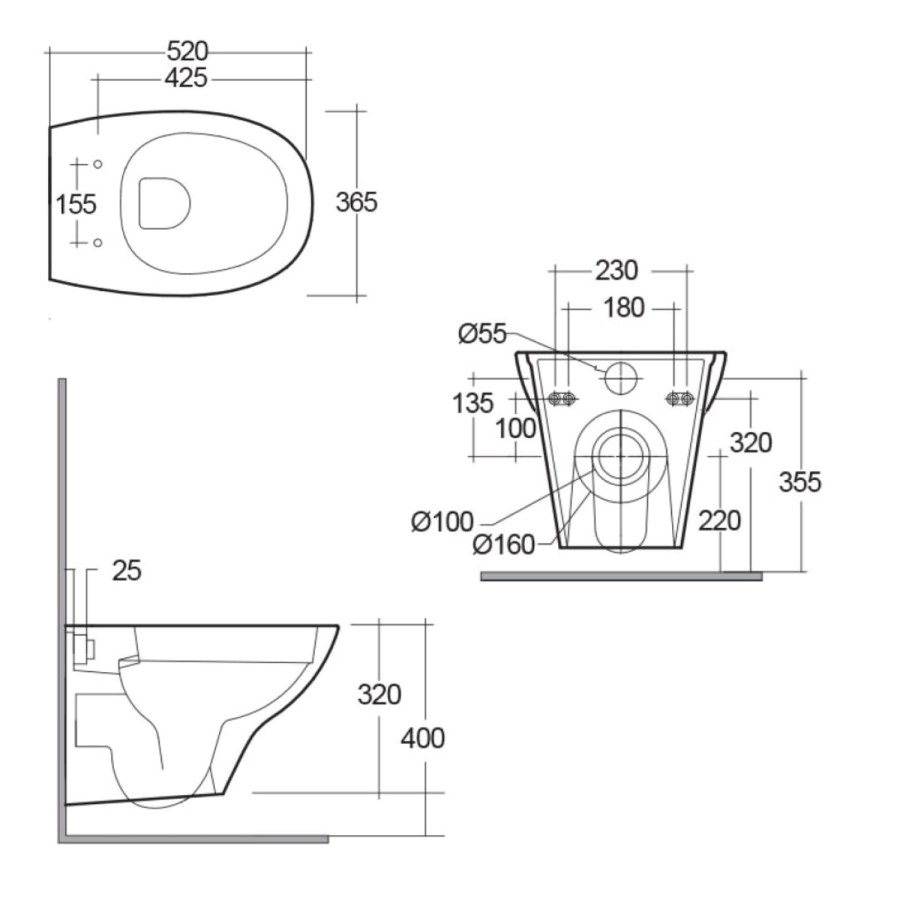 RAK Morning Rimless Wall Hung Toilet and Soft Close Seat