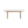 Large White Marble Ceramic and Oak Extendable Dining Table - Seats 6 - 8 - Marian