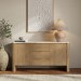 Large White Marble Ceramic and Oak Sideboard - Malia