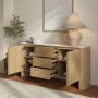 Large White Marble Ceramic and Oak Sideboard - Marian