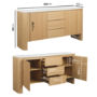 Large White Marble Ceramic and Oak Sideboard - Marian