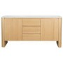 Large White Marble Ceramic and Oak Sideboard - Marian